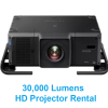30,000 lumens HD Projector Rental